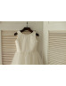 Ivory Cotton Lace Tulle Tiered Flower Girl Dress